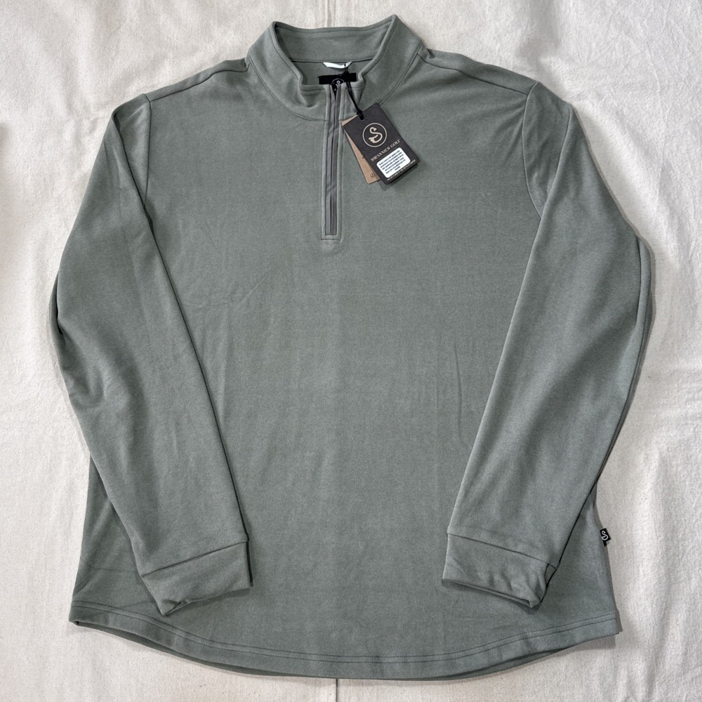 Swannies Men's Emery 1/4 Zip Pullover, Olive Heather, Size XXL
